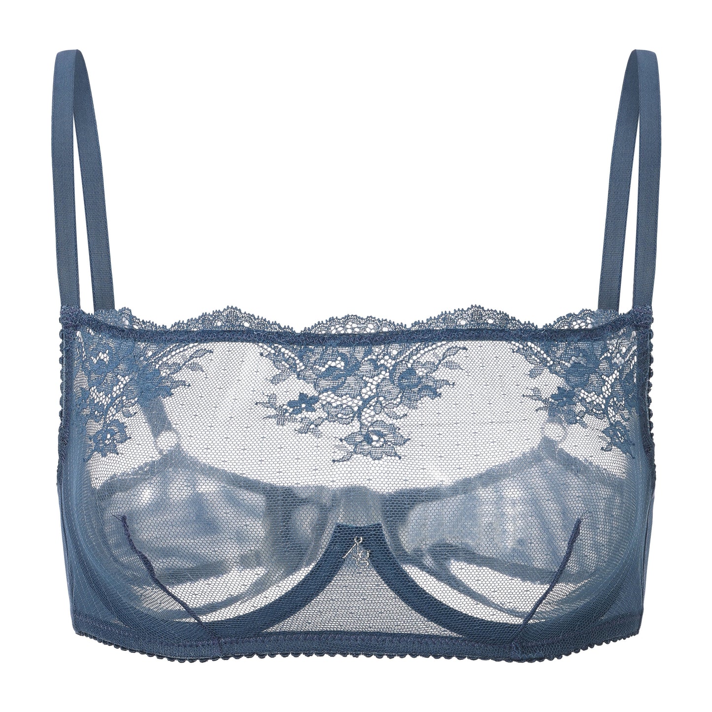 Kim High Neck Sheer Lace Underwire Bra